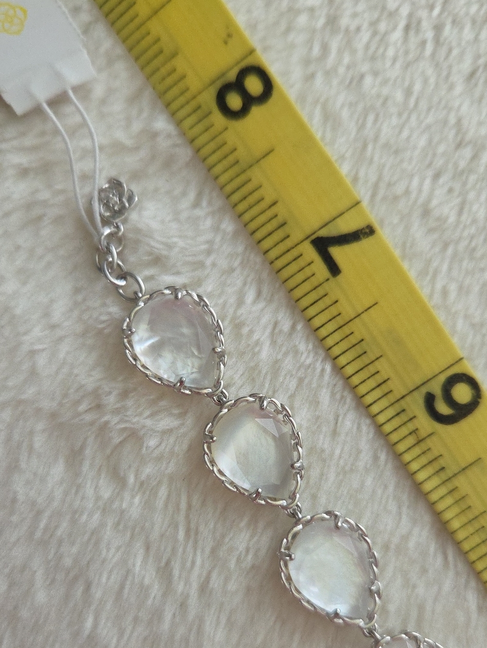 Kendra Scott Silver Mother of Pearl KENZIE BRACELET New NWT - Picture 8 of 9